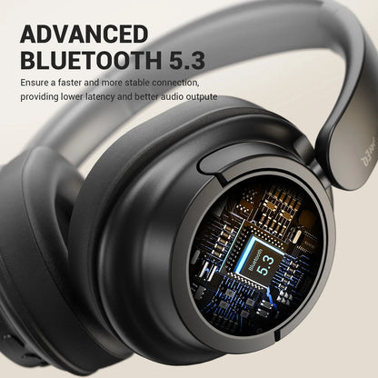Bluetooth 5.3 Over Ear Headset With Mic, Oneodio SuperEQ V16 Wireless Headphones, Foldable Hi-Res Bass Pop Mode