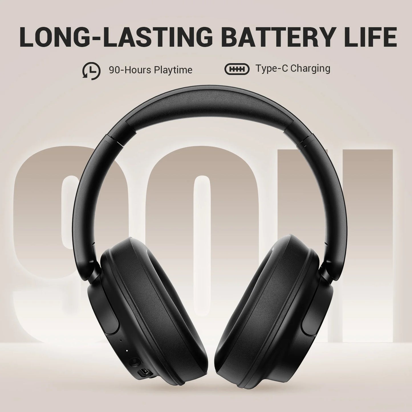 Bluetooth 5.3 Over Ear Headset With Mic, Oneodio SuperEQ V16 Wireless Headphones, Foldable Hi-Res Bass Pop Mode