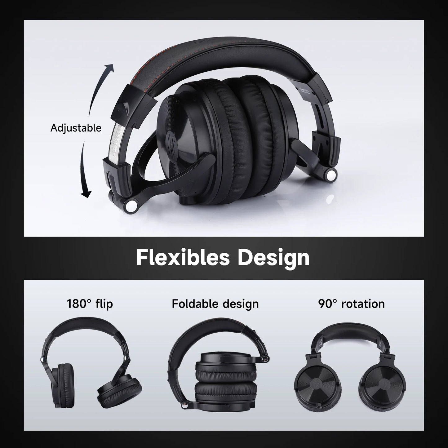 Hi-Res Over Ear Bluetooth 5.2 Headphones, Oneodio Pro-C Wireless With Mic, Headset For Phone PC Sports