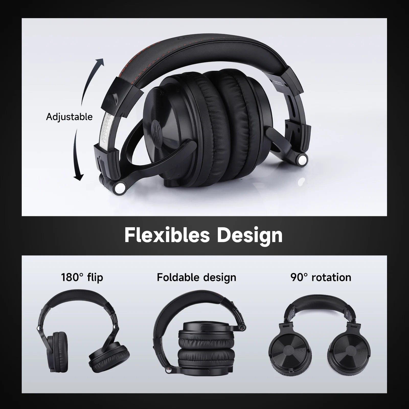 Hi-Res Over Ear Bluetooth 5.2 Headphones, Oneodio Pro-C Wireless With Mic, Headset For Phone PC Sports