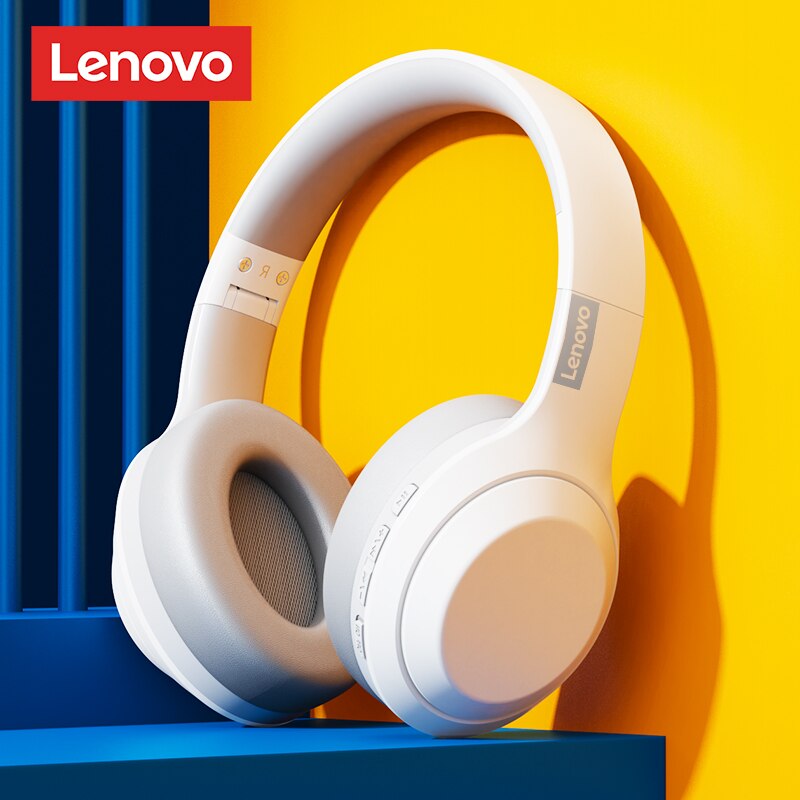 HIFI Stereo Earphones Foldable Over Ear, Lenovo TH10 Wireless Bluetooth Headset, Sports Game Headphones with Mic