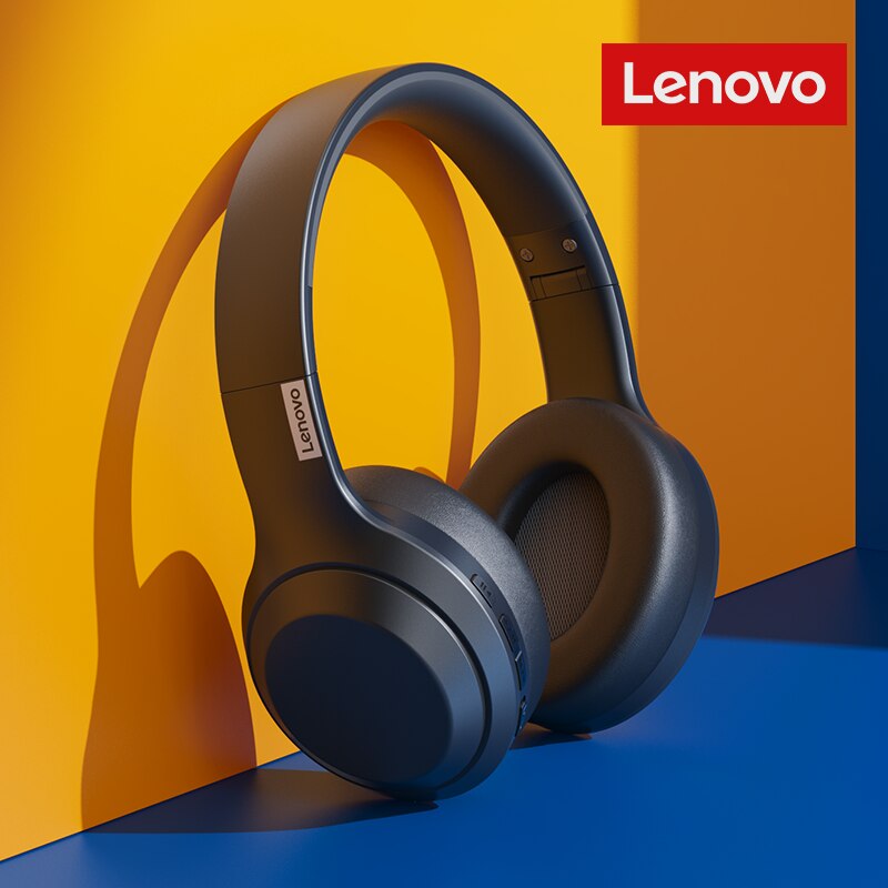 HIFI Stereo Earphones Foldable Over Ear, Lenovo TH10 Wireless Bluetooth Headset, Sports Game Headphones with Mic