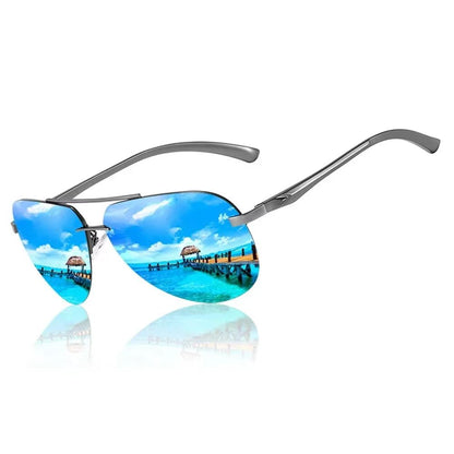 Classic Polarized Driving Sunglasses For Men  Women  Metal Frame Mirror Lens 4