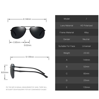 Classic Polarized Driving Sunglasses For Men  Women  Metal Frame Mirror Lens 5