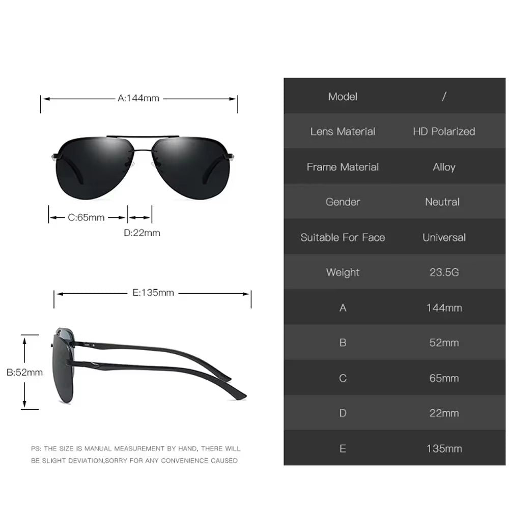 Classic Polarized Sunglasses For Men  Women  Driving Metal Frame Mirror Lens 4