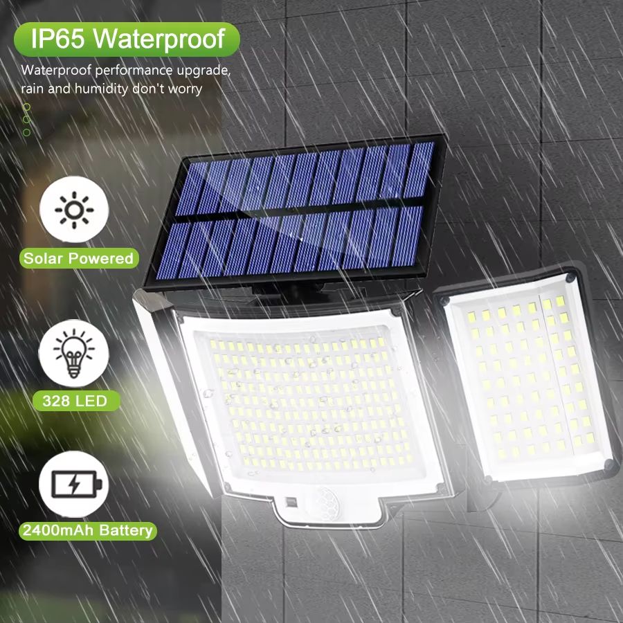 Super Bright Solar Outdoor Light  328348 LED Motion Sensor Waterproof 3 Modes For Garden  Wall 4