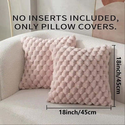 Plush 3D Pineapple Grid Throw Pillowcase  Soft Decorative Cushion Cover For Sofa Bedroom  Living Ro 6