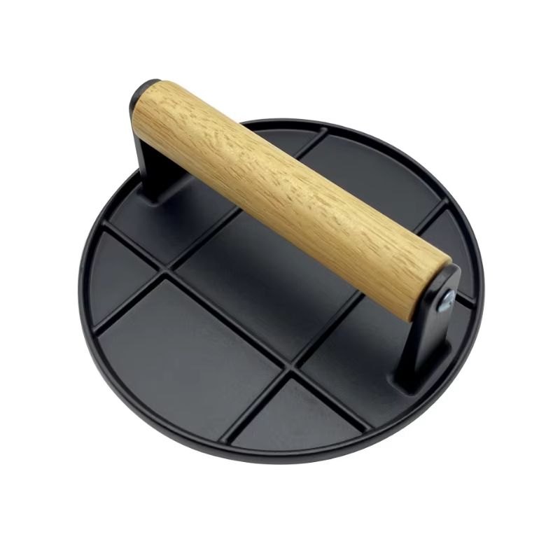 Aluminum Alloy Burger Press  NonStick Meat Press With Wooden Handle For Homemade Burgers  BBQ 3