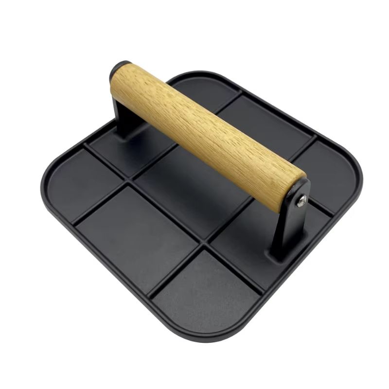 Aluminum Alloy Burger Press  NonStick Meat Press With Wooden Handle For Homemade Burgers  BBQ 4