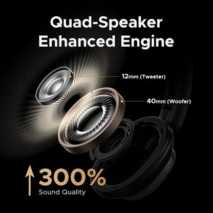 48 dB ANC Wireless Headphones, Studio Pro Over Ear Bluetooth Earphones, Hi-Res LDAC 120h Playtime