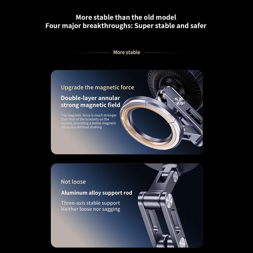 Vacuum Suction Foldable Car Phone Holder, Universal Magnetic Support Holder, Navigation Mount