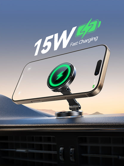 Fast Wireless Charging Magnetic Phone Mount 15W Rotatable Panel Magnetic Car Phone Mount Holder Cha 3