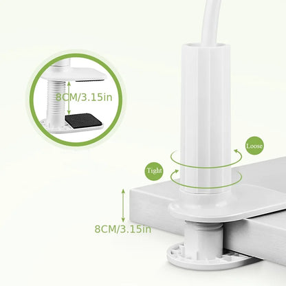 Flexible Long Arm Gooseneck Lazy, Cell Phone Clip on Stand Holder with Grip, Bracket Mount Clamp for iPhone