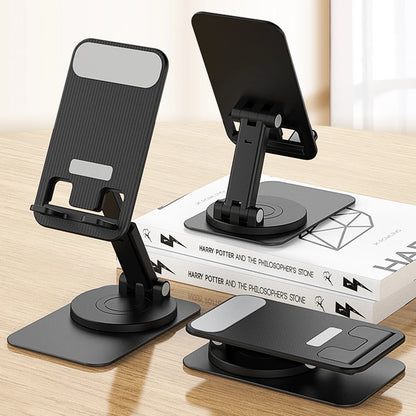 Portable Foldable, 360 Degree Rotating, Aluminum Alloy Phone Holder, Lazy Desktop Live Bracket, Metal Phablet Stand