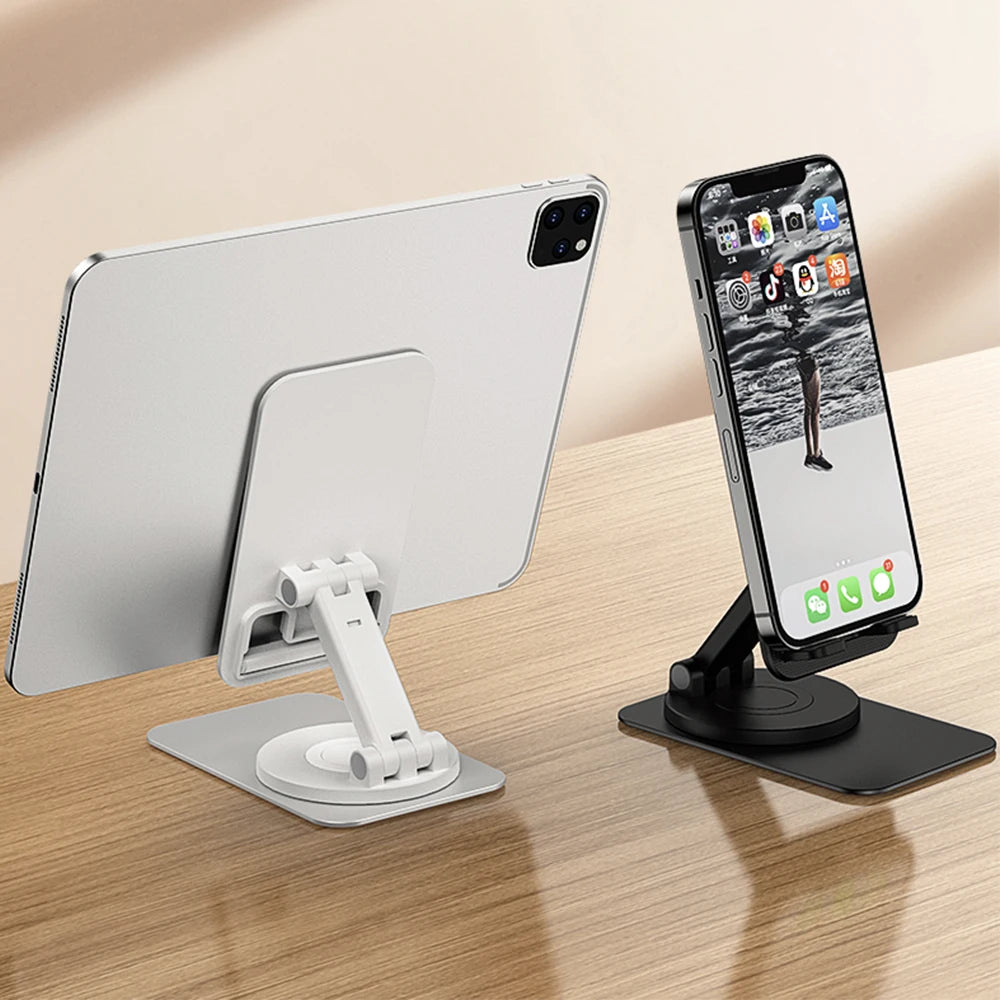 Portable Foldable, 360 Degree Rotating, Aluminum Alloy Phone Holder, Lazy Desktop Live Bracket, Metal Phablet Stand