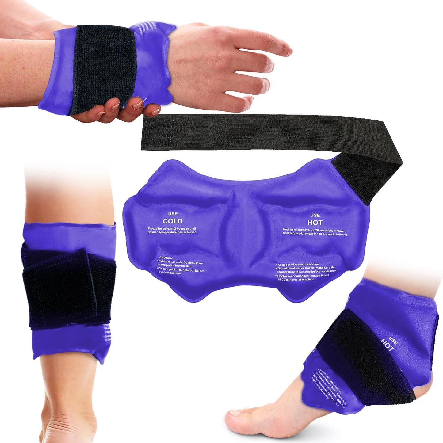 Ankle Brace Ice Pack Wrap for Sport Injuries,Hot & Cold Compress Gel Pack, Reusable Large Cold Pack Ankle Support