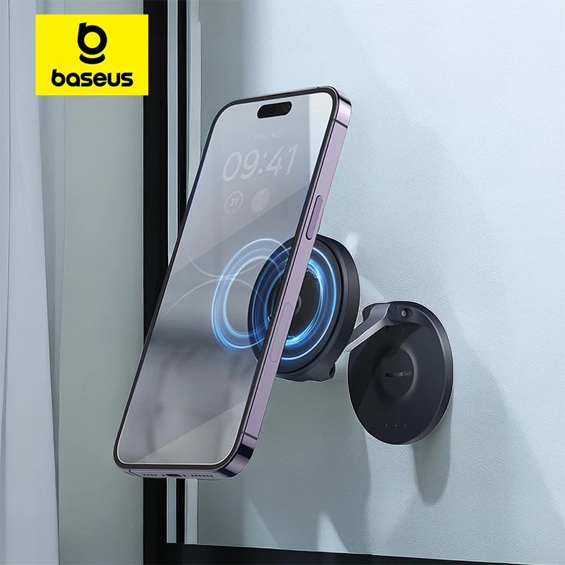 Magnet Suction for iPhone, Baseus Magnetic Wall Holder, Adjustable Foldable Mobile Phone Stand