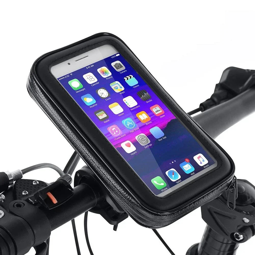 Bicycle Phone Stand Mount, Waterproof Bike Phone Holder, Motorcycle Handlebar Case Bag for iPhone Samsung