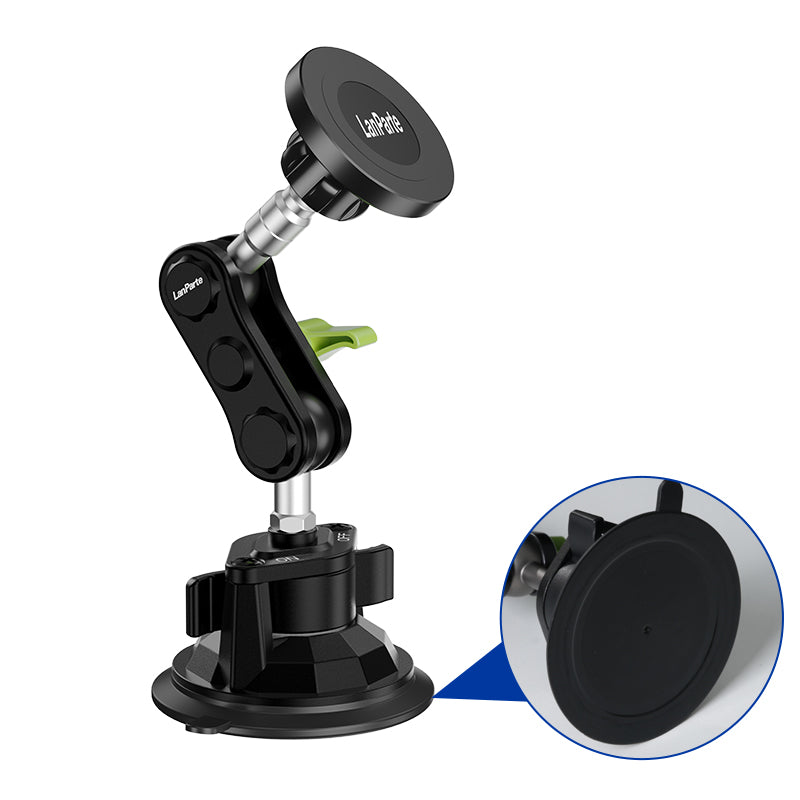 Magnetic Car Phone Holder, Dashboard Phone Mount, 360 Rotating Suction Cup, Strong Sticky, Anti-Shake