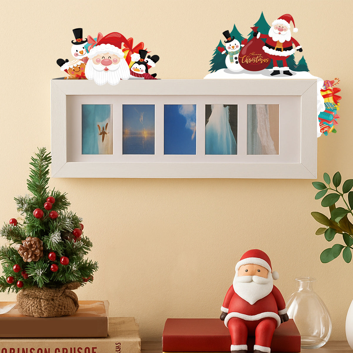 Santa Claus Switch Sticker Christmas Decoration,Penguin Xmas Wall Decal,Merry Christmas Home Decor,Navidad Ornament gift