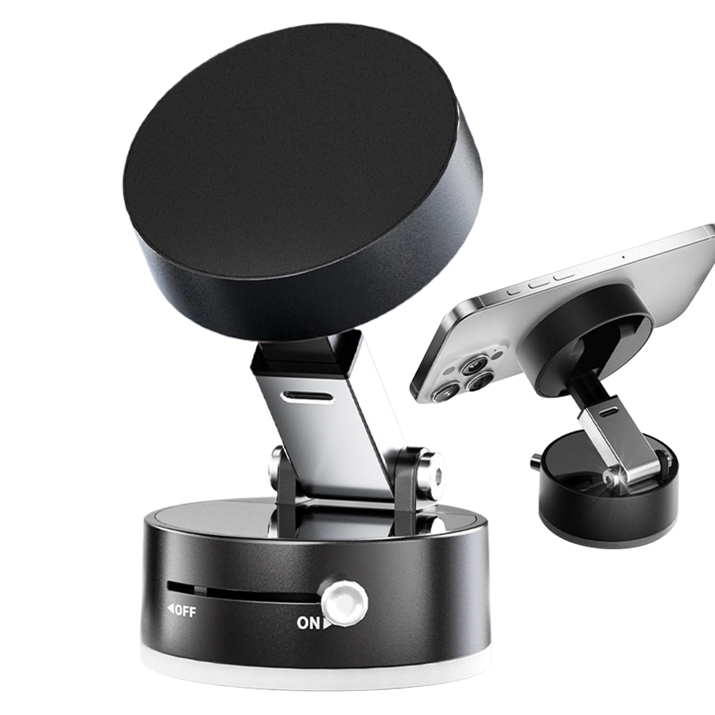 DoubleSided Foldable Magnetic Car Phone Holder Vacuum Suction Cup Auto Phone Bracket For Car Interi 2