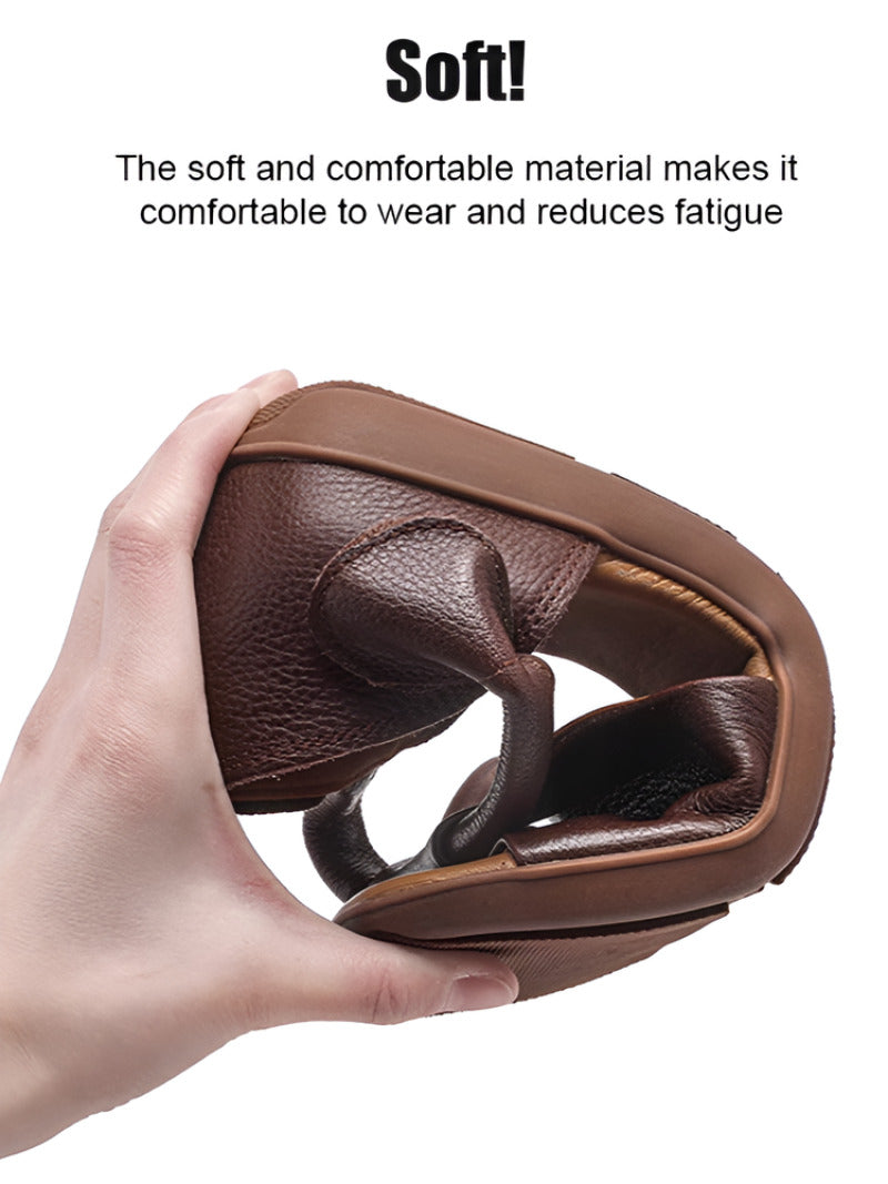 Handmade Retro Cowhide Flat Sandals Rome Style Womens Casual Shoes Fish Mouth Leather Sandals With  6