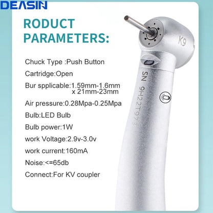 Dentist Fiber Optic LED High Speed Air Turbine Handpiece 2