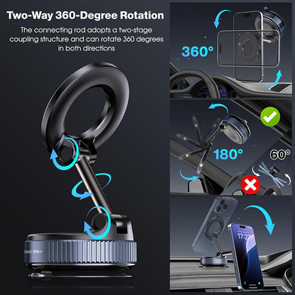 Foldable Car Mount Magnetic Holder Strong Suction Stand IPhone Cell Phone Live Streaming 1