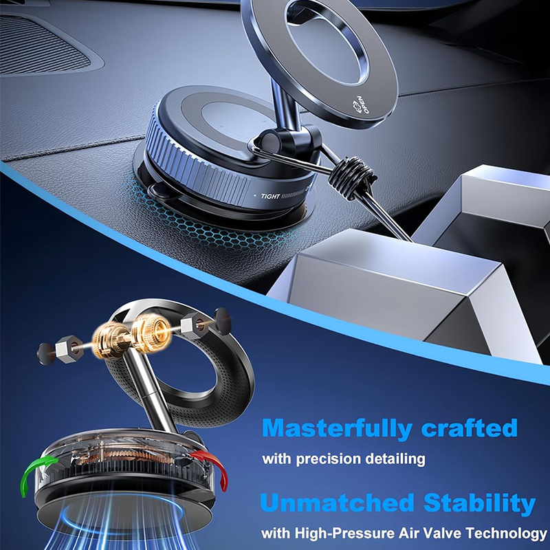 Foldable Car Mount Magnetic Holder Strong Suction Stand IPhone Cell Phone Live Streaming 2