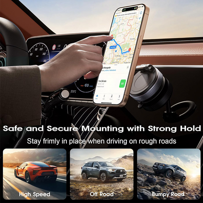 Foldable Car Mount Magnetic Holder Strong Suction Stand IPhone Cell Phone Live Streaming 3