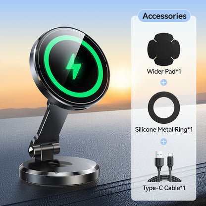 Rotatable Charging Panel, Wireless Charging Magnetic Phone Mount, Magnetic Car Holder Charger
