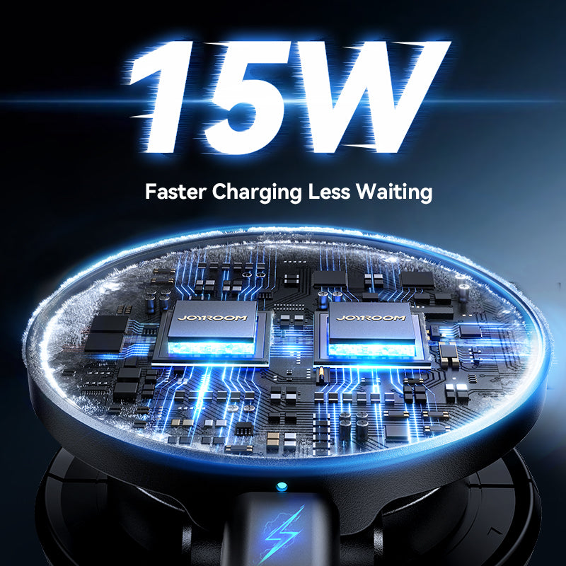 15W Wireless Charging Car Mount Magnetic N55 360 Rotation Foldable Phone Holder Fast Charger 2