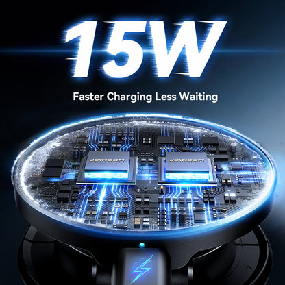 15W Wireless Charging Car Mount Magnetic N55 360 Rotation Foldable Phone Holder Fast Charger 2