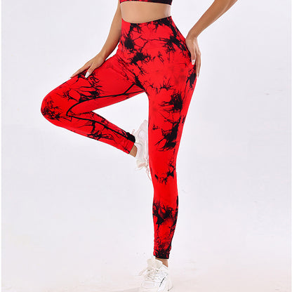New Tie Dye Yoga Pants Sport Leggings Women, Seamless High Waist Push Up Tights for Fitness, Workout, and Gym Clothing