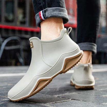 Men  Womens Fashionable Ankle Rain Boots AntiSlip Waterproof Shoes Durable Work Boots For Summer  W 4