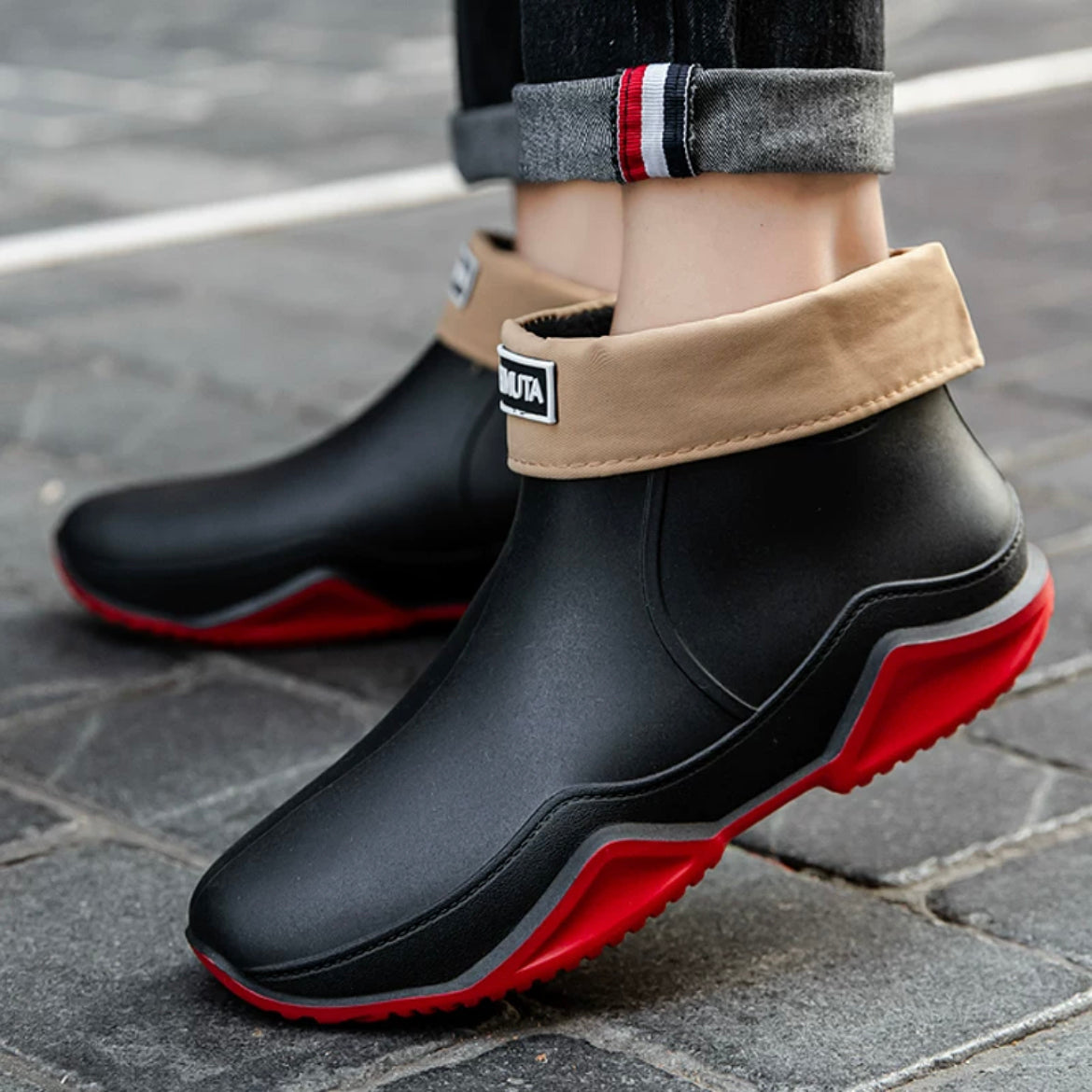 Men  Womens Fashionable Ankle Rain Boots AntiSlip Waterproof Shoes Durable Work Boots For Summer  W 7