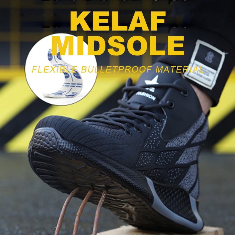 Steel Toe Work Shoes,Indestructible Man Safety Boots,High Top Anti Smash Safety Shoe for Construction &Winter Protection