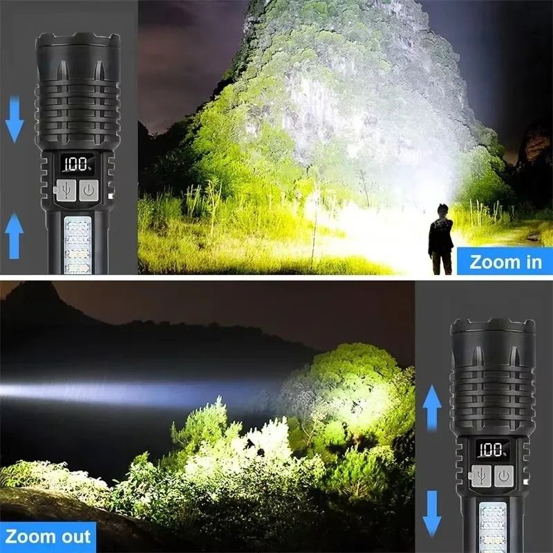USBC Rechargeable COB Flashlight With Side Light 2