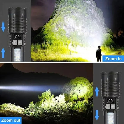 USBC Rechargeable COB Flashlight With Side Light 2