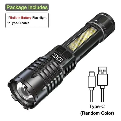 USBC Rechargeable COB Flashlight With Side Light 6
