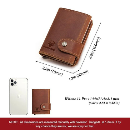 Slim Genuine Leather Mens Wallet With Coin Purse  Card Slots 2