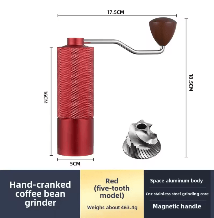 Professional Manual Coffee Grinder Stainless Steel Adjustable Burr Mill 5