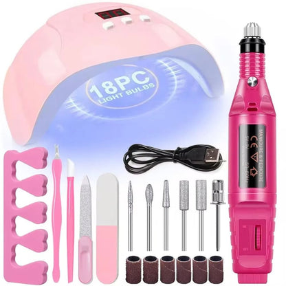 Professional USB Electric Nail Drill  Nail Lamp Starter Kit 10