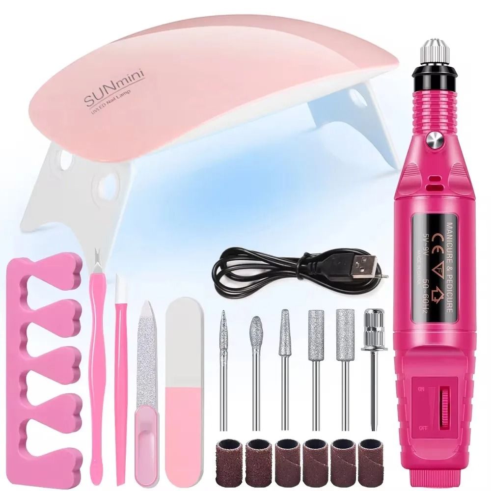 Professional USB Electric Nail Drill  Nail Lamp Starter Kit 11