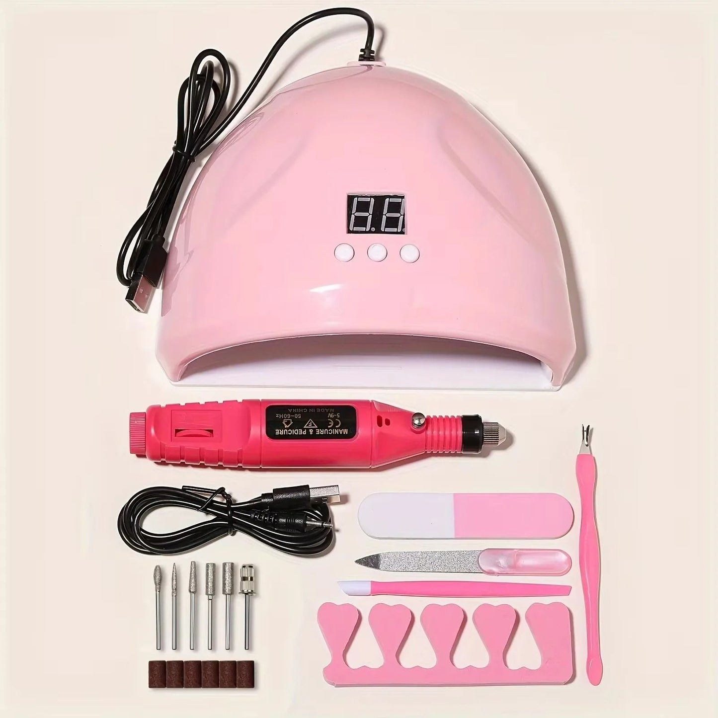 Professional USB Electric Nail Drill  Nail Lamp Starter Kit 12