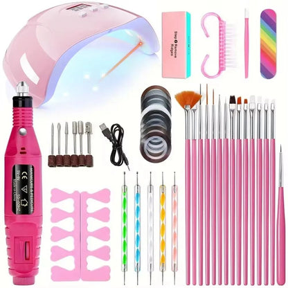 Professional USB Electric Nail Drill  Nail Lamp Starter Kit 7