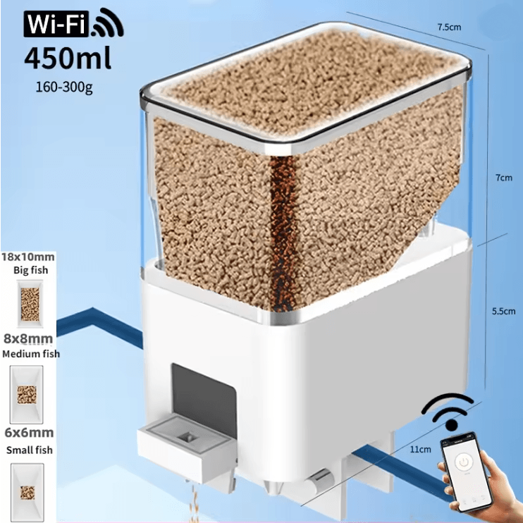 Smart Automatic Fish Feeder WiFi App Controlled Aquarium Feeder With Timer 4