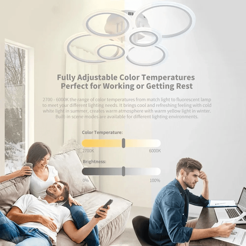 Modern LED Chandelier Ring Ceiling Light For Living Room And Bedroom 1