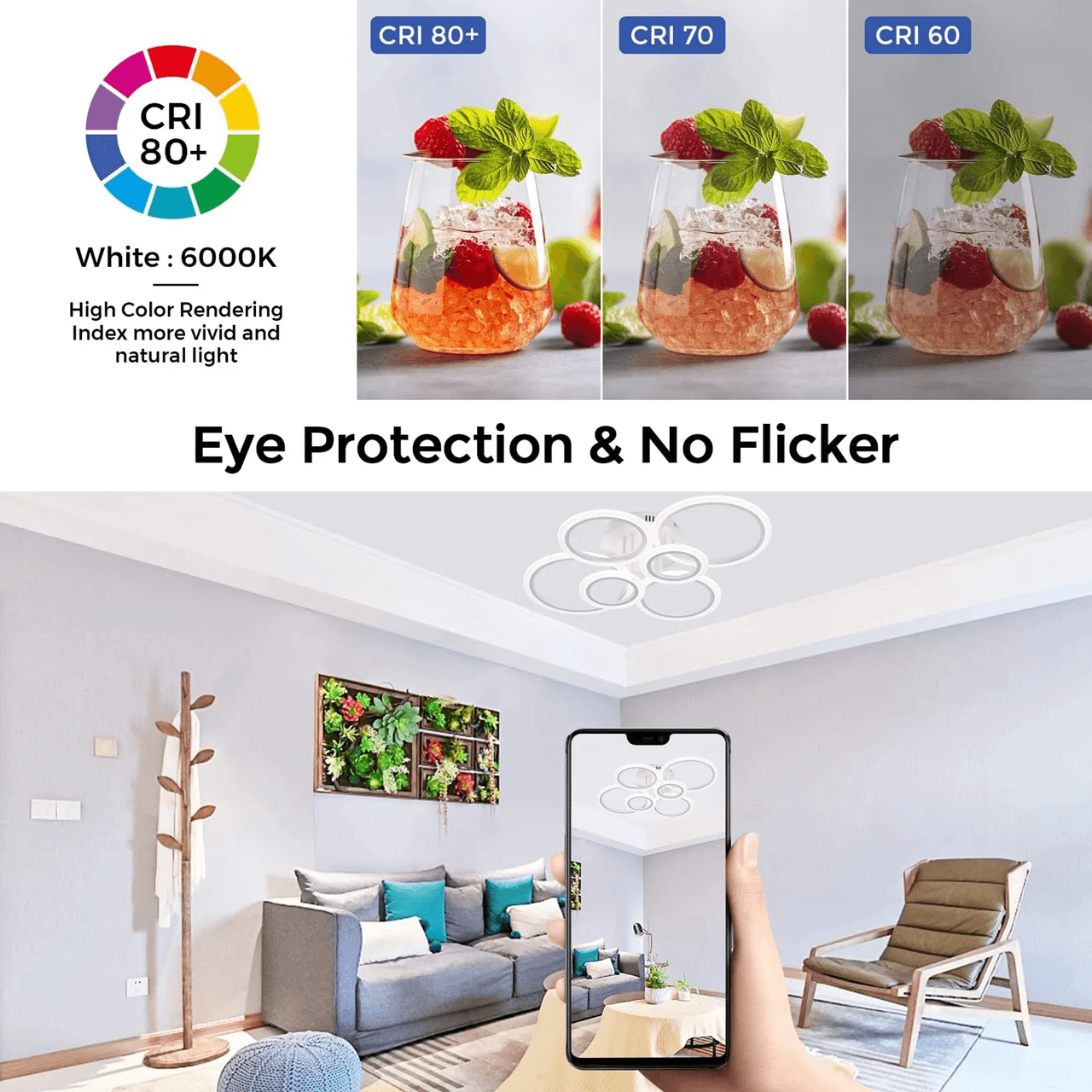 Modern LED Chandelier Ring Ceiling Light For Living Room And Bedroom 3