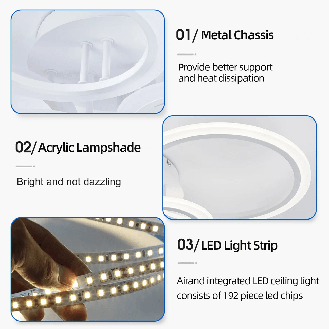 Modern LED Chandelier Ring Ceiling Light For Living Room And Bedroom 4